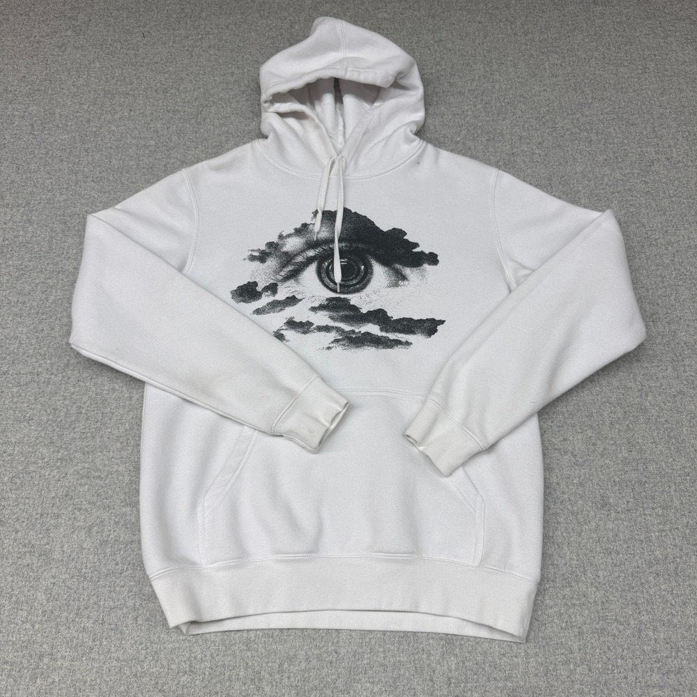 Louis Tomlinson World Tour Hoodie Large White Eye Cloud Graphic Concert Merch L